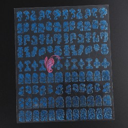 Stickere 3D Combinate 108 Albastru Metalizat, XXL